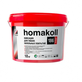 Клей-фиксатор homakoll 186 Prof для гибких напольных покрытий, 10 кг